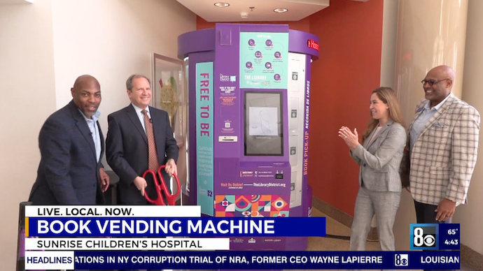 Library District Unveils New Book Lending Machine