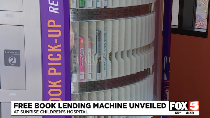 New Book Lending Machine at Sunrise Hospital