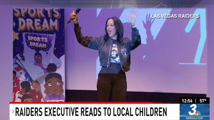Raiders Executive Reads to Children at Whitney Library