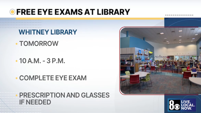 Free Eye Exams at Whitney Library