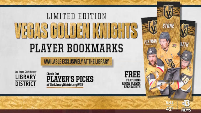 The Library District Shares New Vegas Golden Knights Collectible Player Bookmarks 